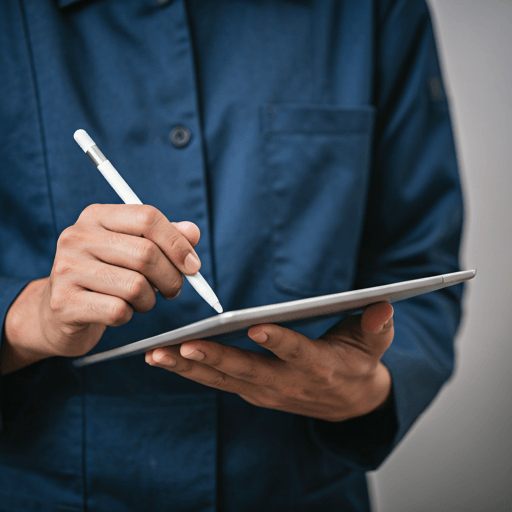 Modern technician using digital diagnostics